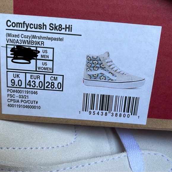 Vans Comfycush Sk8-Hi Mixed Cozy Marshmallow Pastel MENS - Picture 16 of 16